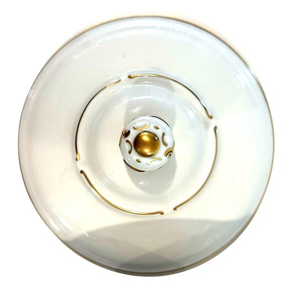 Walbrzych Poland Serving Dish w/Lid White Heavy Gold Scrolls-Rare-Excellent ! - Picture 8 of 12